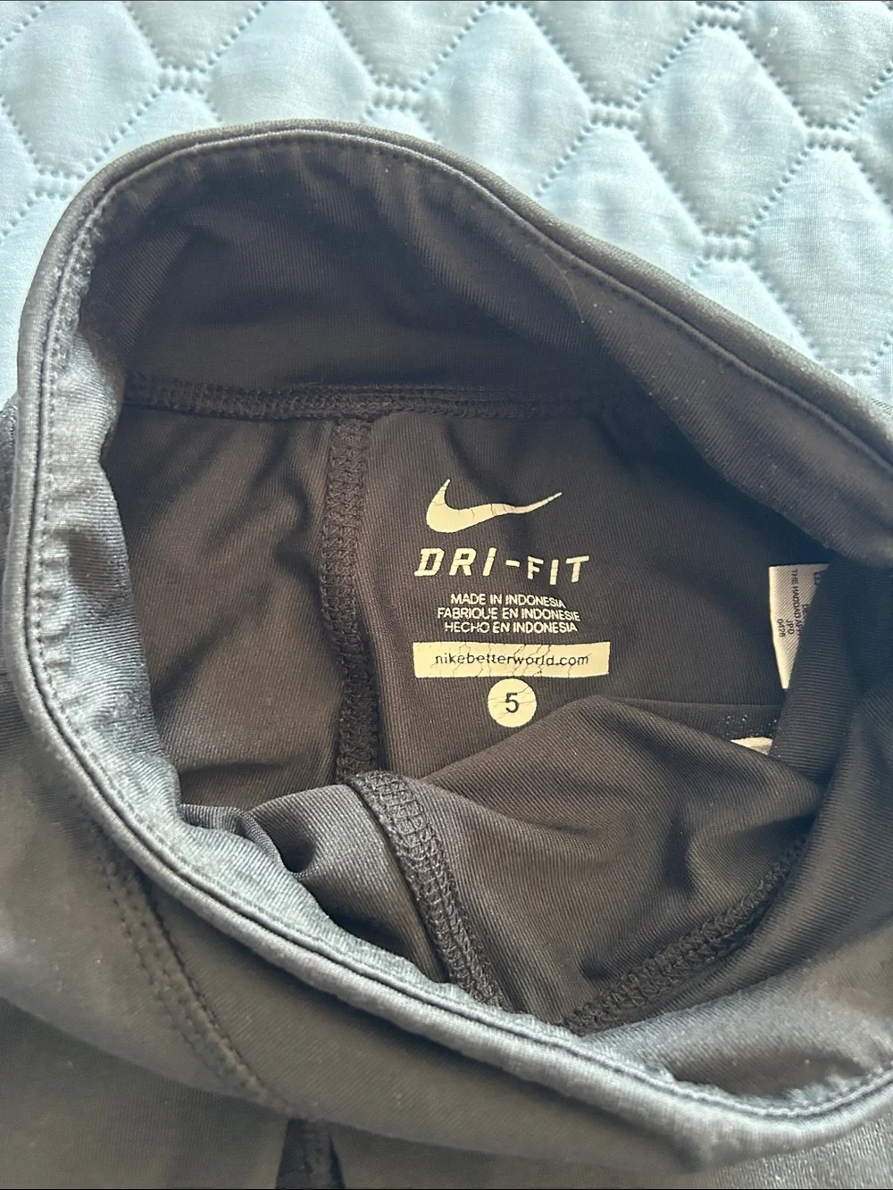 Nike Kids Black Leggings with White Swoosh